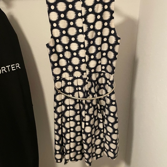 Eliza J Blue and White Polka Dot Cotton Belted Dress size 4 - Picture 3 of 3